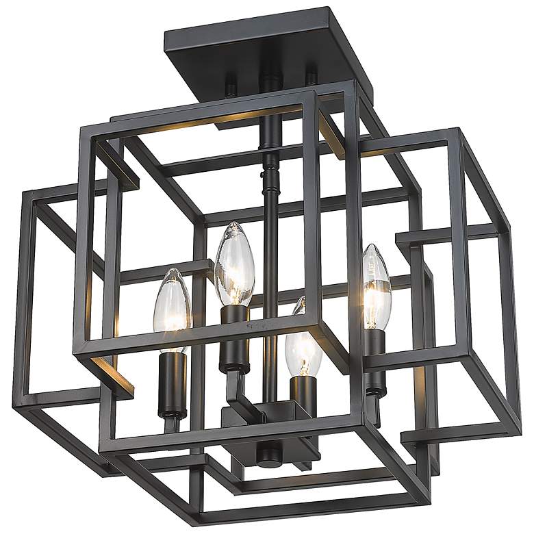 Image 7 Titania by Z-Lite Matte Black 4 Light Semi Flush Mount more views