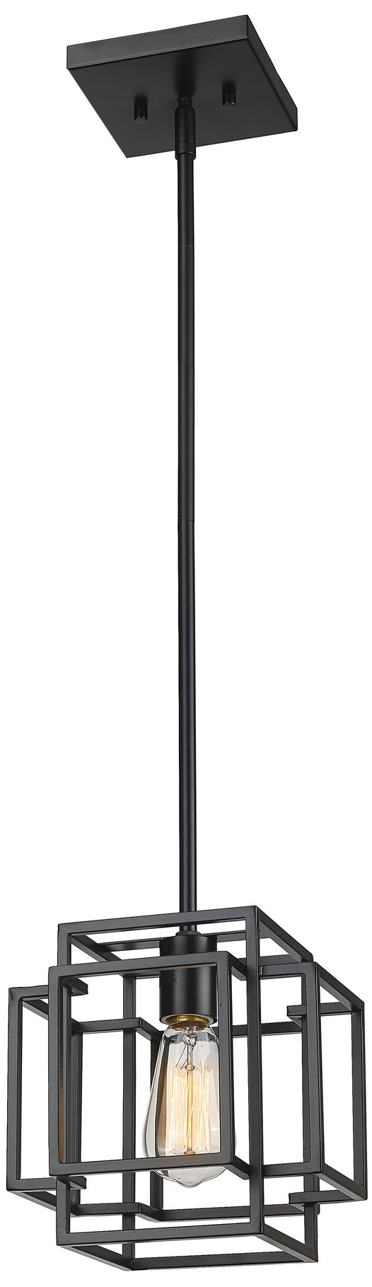 Titania by Z-Lite Matte Black 8.5 inch 1 Light Mini Pendant