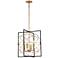 Titans Trace 19"W Sand Coal And Painted Honey Gold 4-Light Pendant