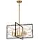 Titans Trace 24"W Sand Coal And Painted Honey Gold 6-Light Chandelier