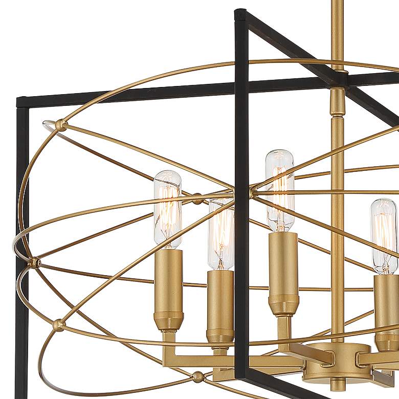 Image 3 Titans Trace 24 inchW Sand Coal And Painted Honey Gold 6-Light Chandelier more views