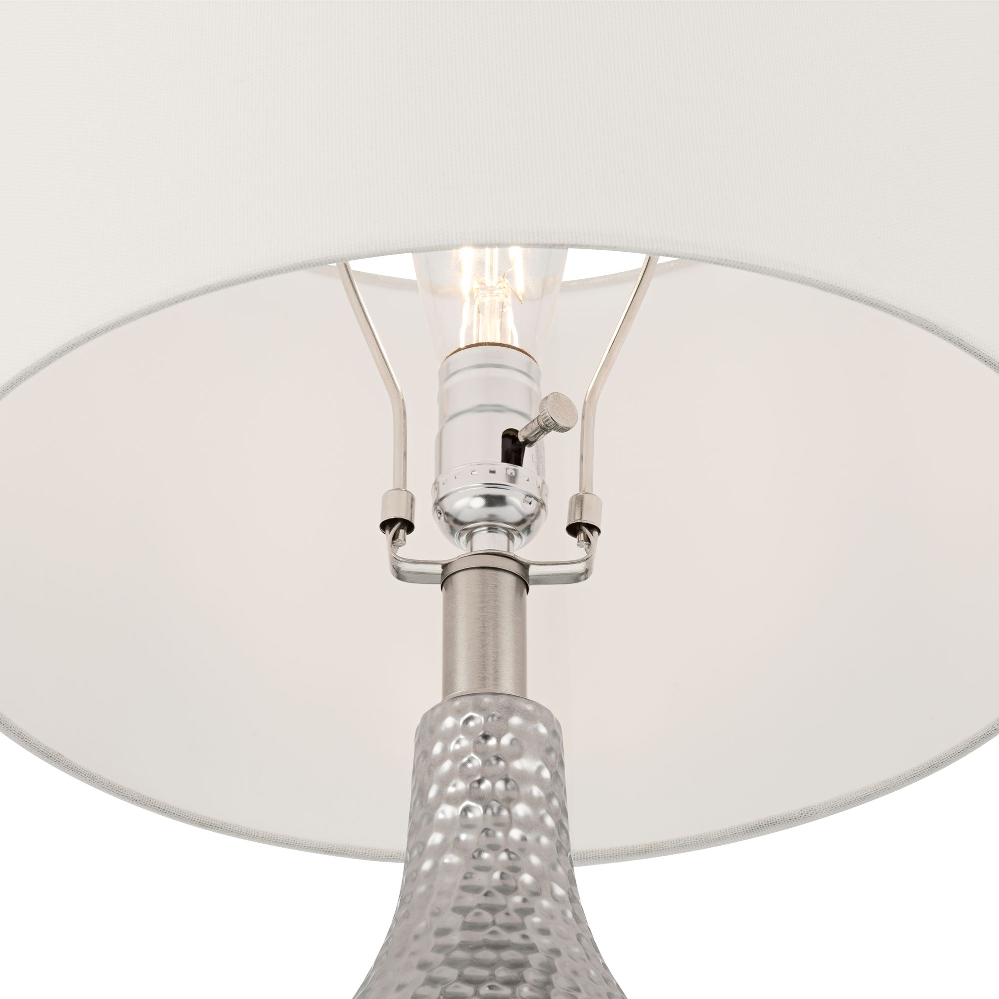 Image 4 Titus 24 1/2" High Hammered Silver Table Lamp Set of 2 more views