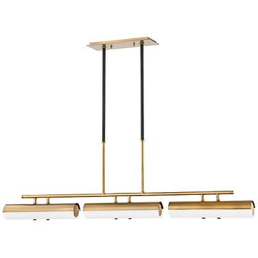 Titus 48 1/2" Wide Patina Brass 3-Light LED Linear Pendant