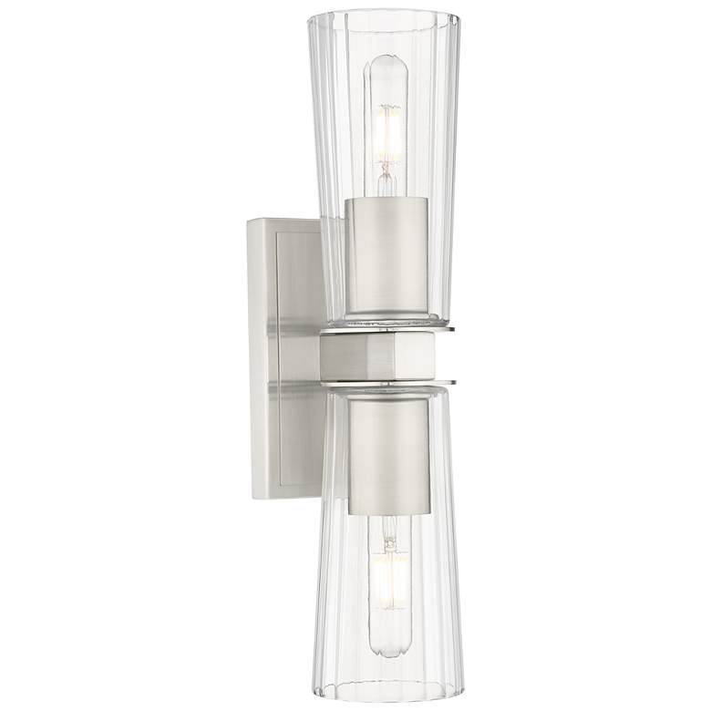 Image 1 Titus by Z-Lite Brushed Nickel 4.5 inch 2 Light Wall Sconce
