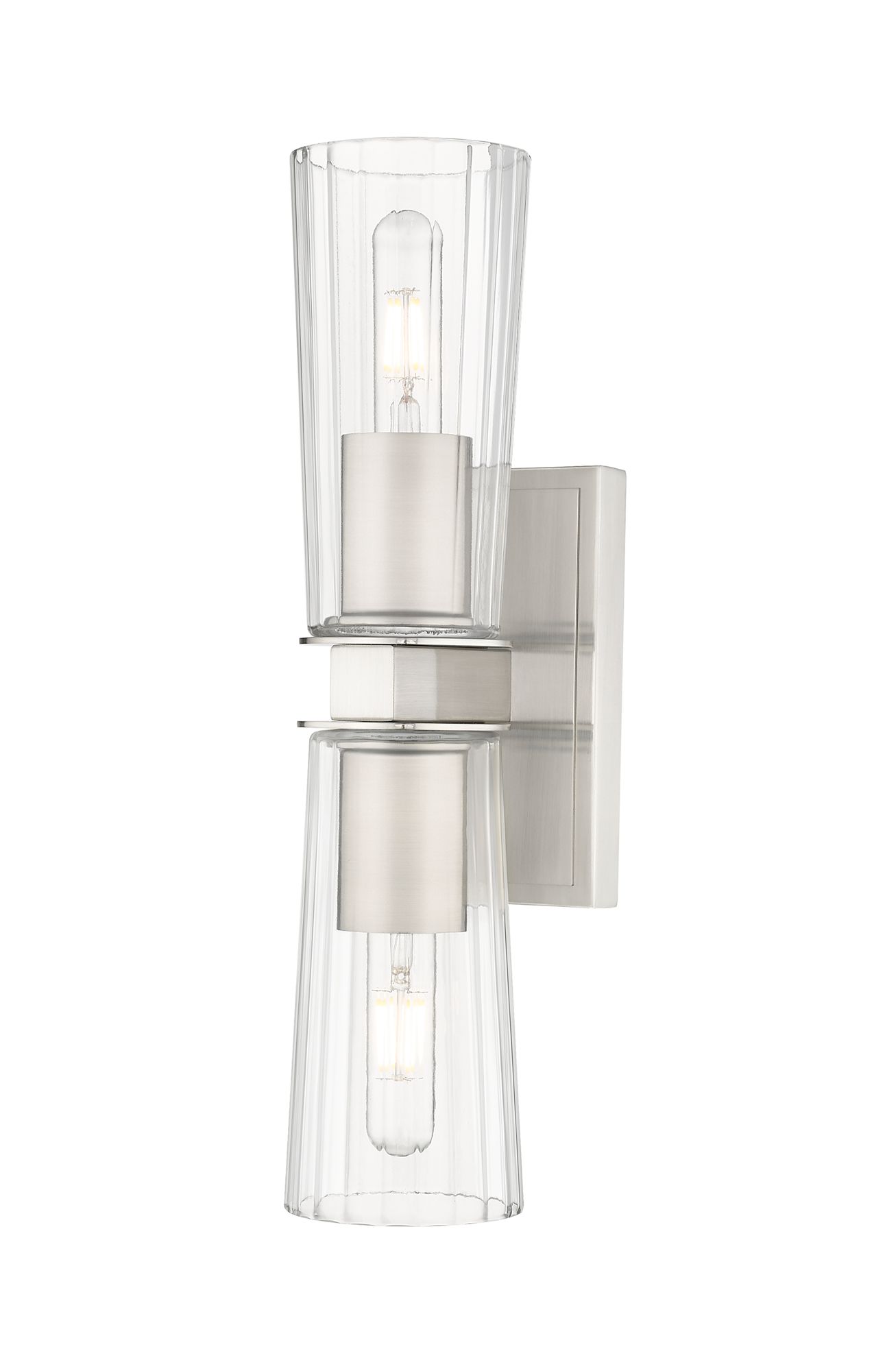 Image 2 Titus by Z-Lite Brushed Nickel 4.5 inch 2 Light Wall Sconce more views