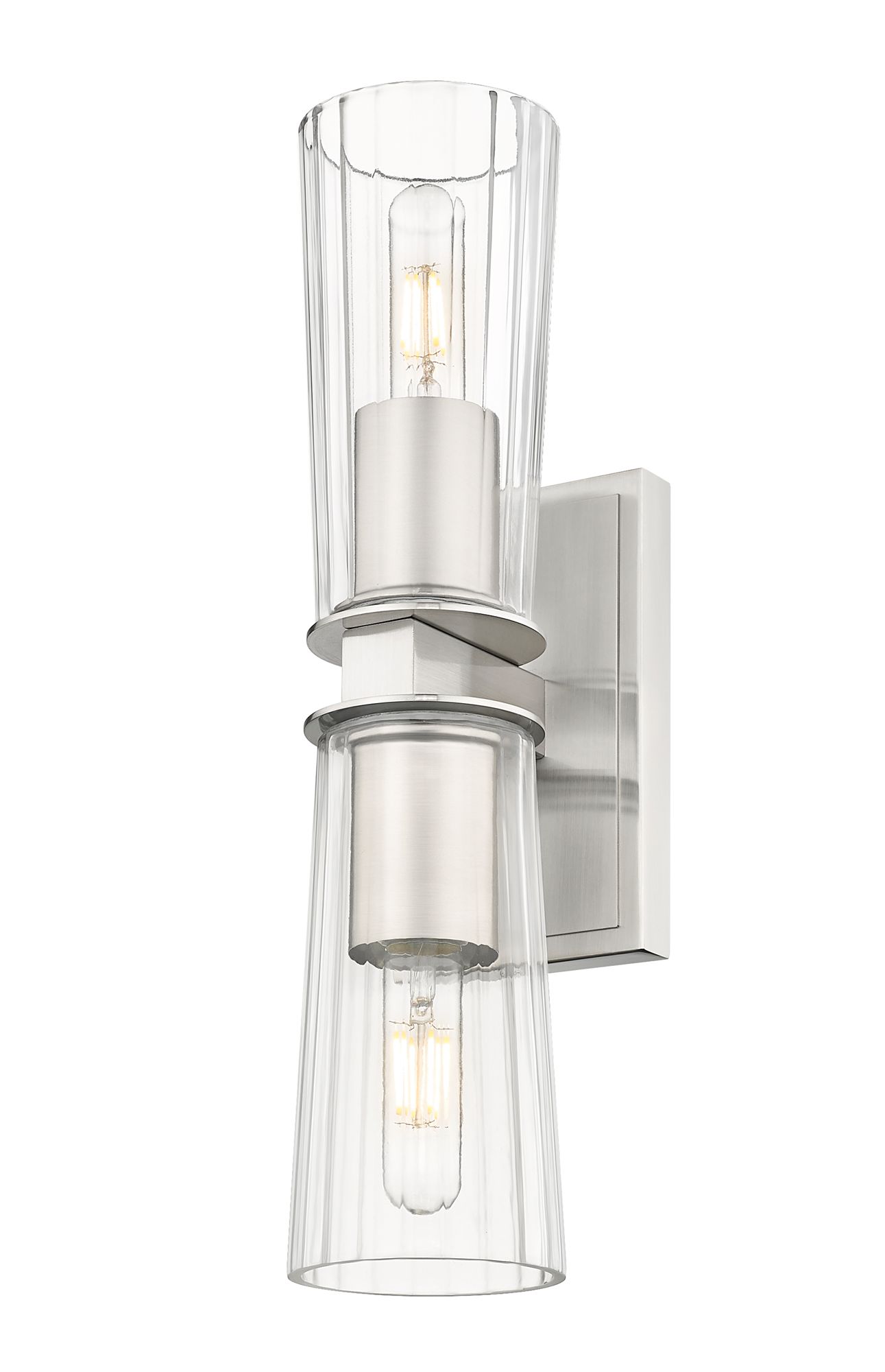 Image 5 Titus by Z-Lite Brushed Nickel 4.5 inch 2 Light Wall Sconce more views