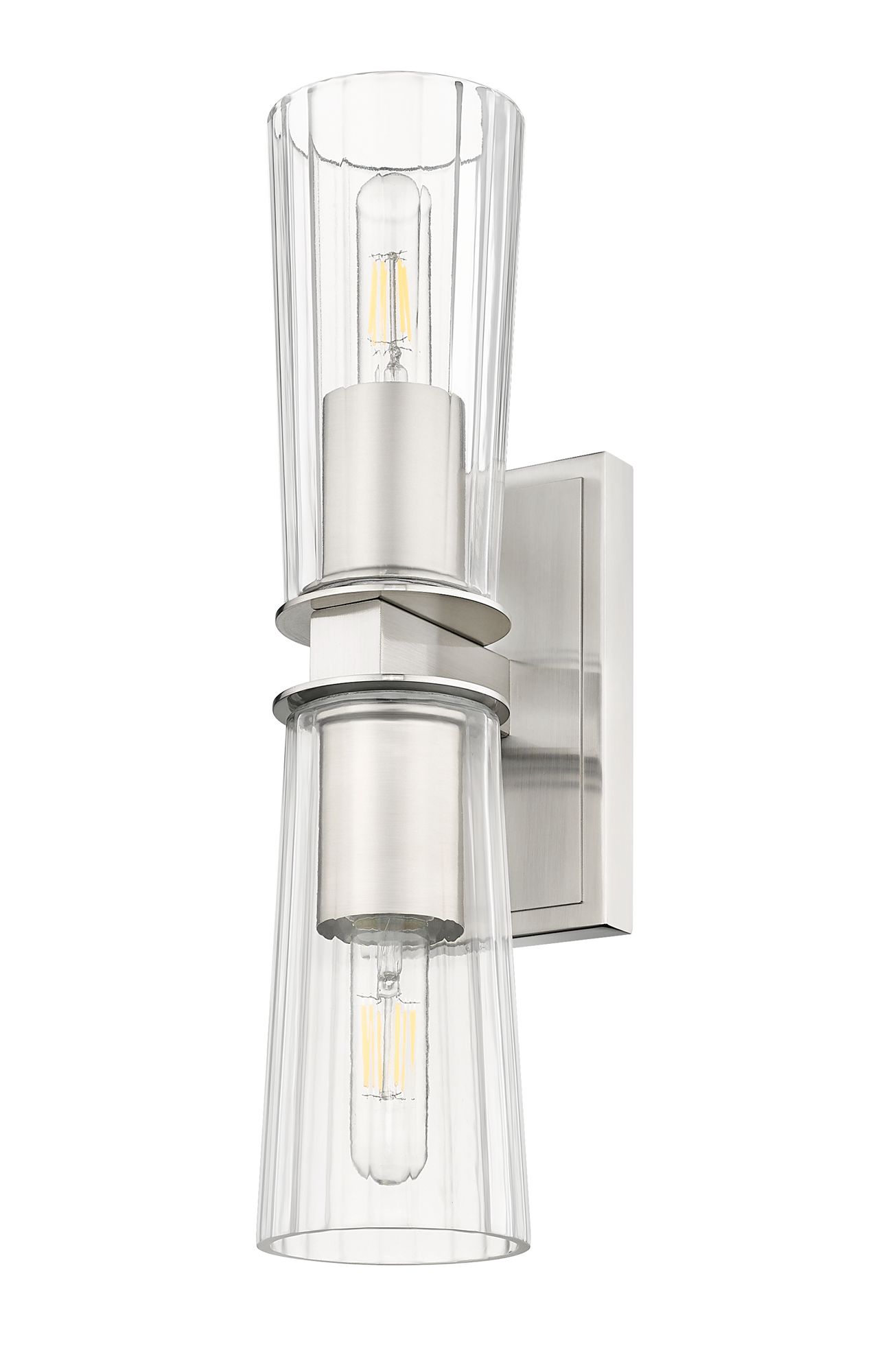 Titus by Z-Lite Brushed Nickel 4.5 inch 2 Light Wall Sconce