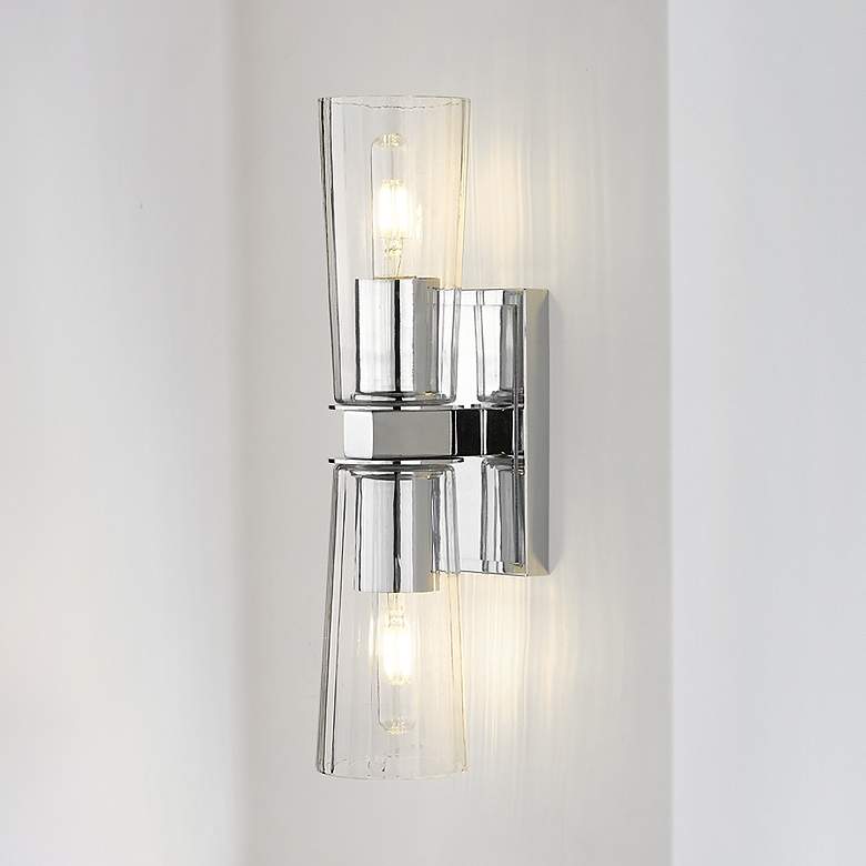 Image 1 Titus by Z-Lite Chrome 4.5 inch 2 Light Wall Sconce