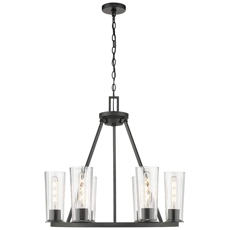 Image 1 Titus by Z-Lite Matte Black 26 inch 6 Light Chandelier