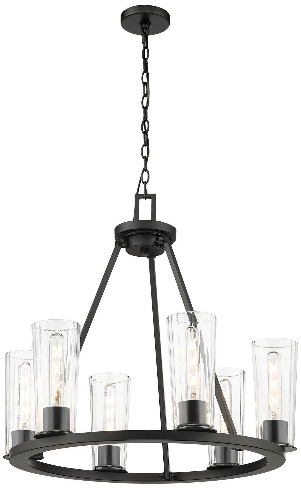 Image 3 Titus by Z-Lite Matte Black 26 inch 6 Light Chandelier more views