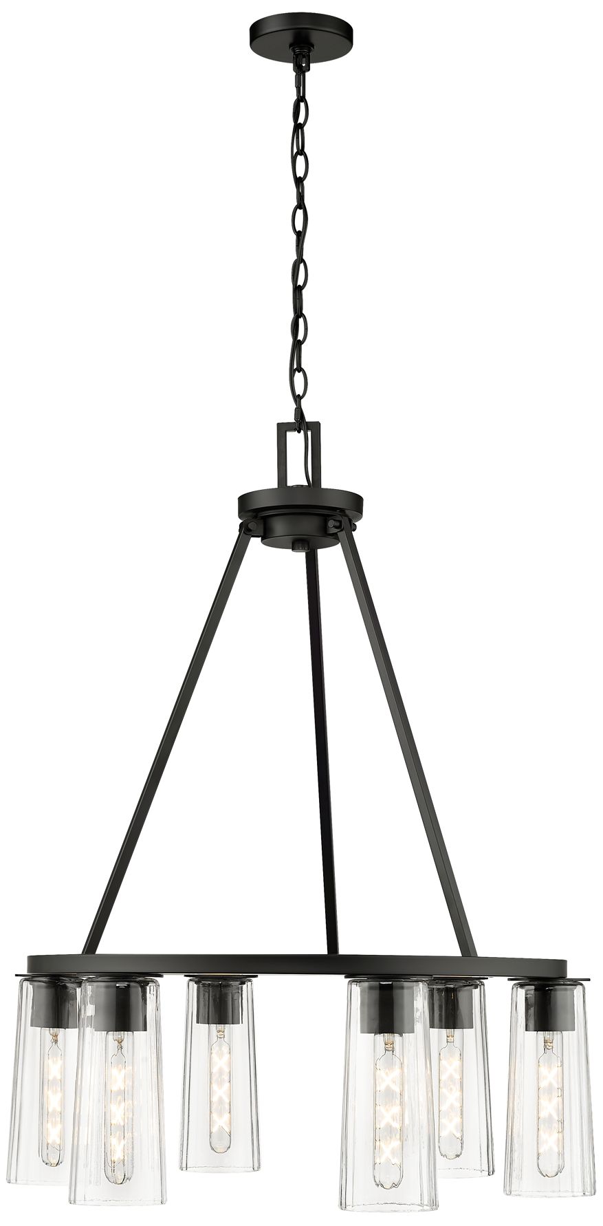 Image 4 Titus by Z-Lite Matte Black 26 inch 6 Light Chandelier more views