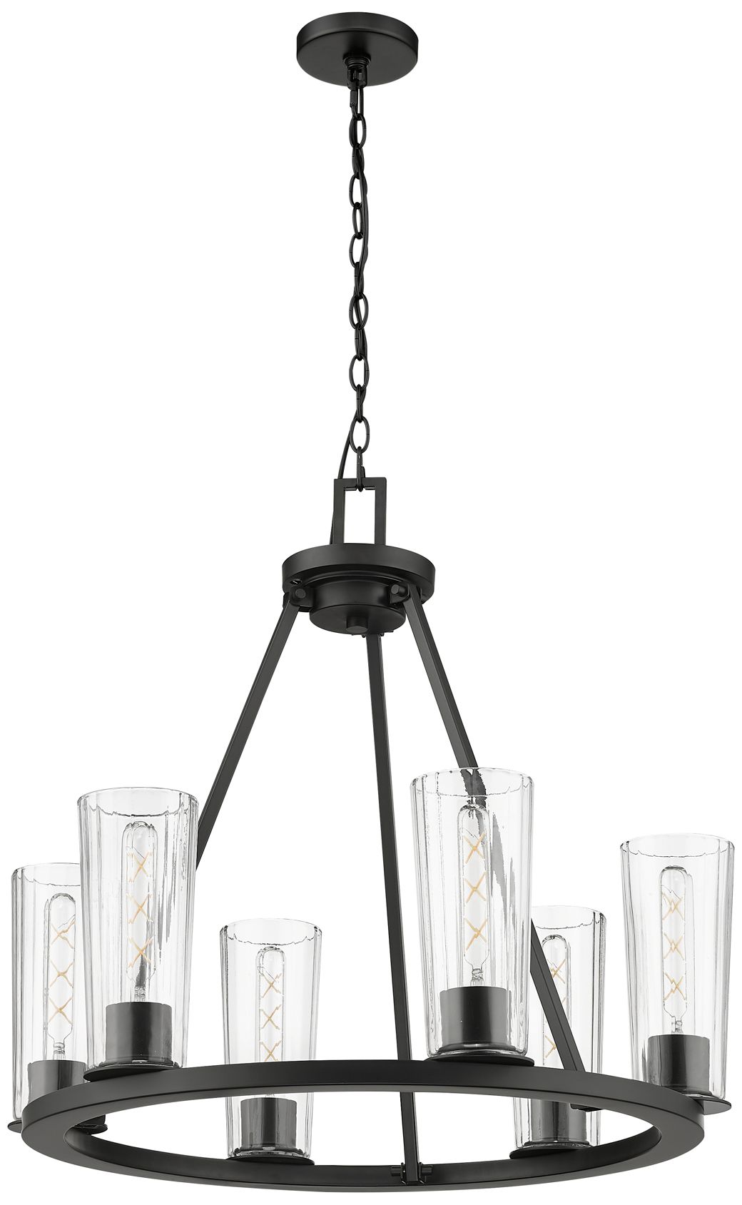 Image 6 Titus by Z-Lite Matte Black 26 inch 6 Light Chandelier more views