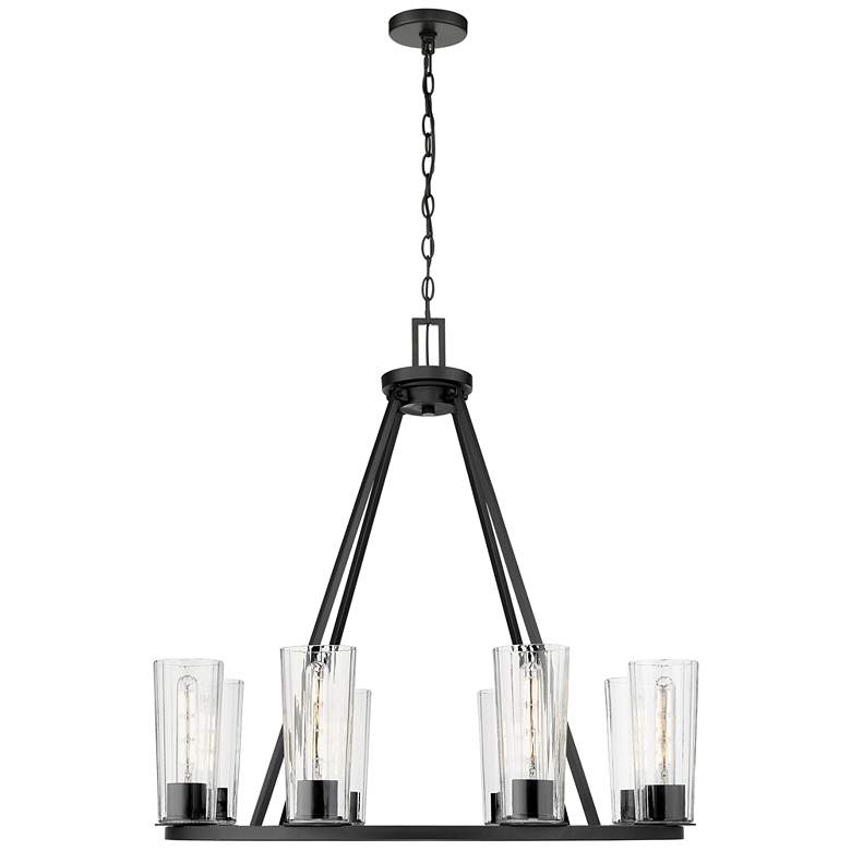 Image 1 Titus by Z-Lite Matte Black 33 inch 8 Light Chandelier