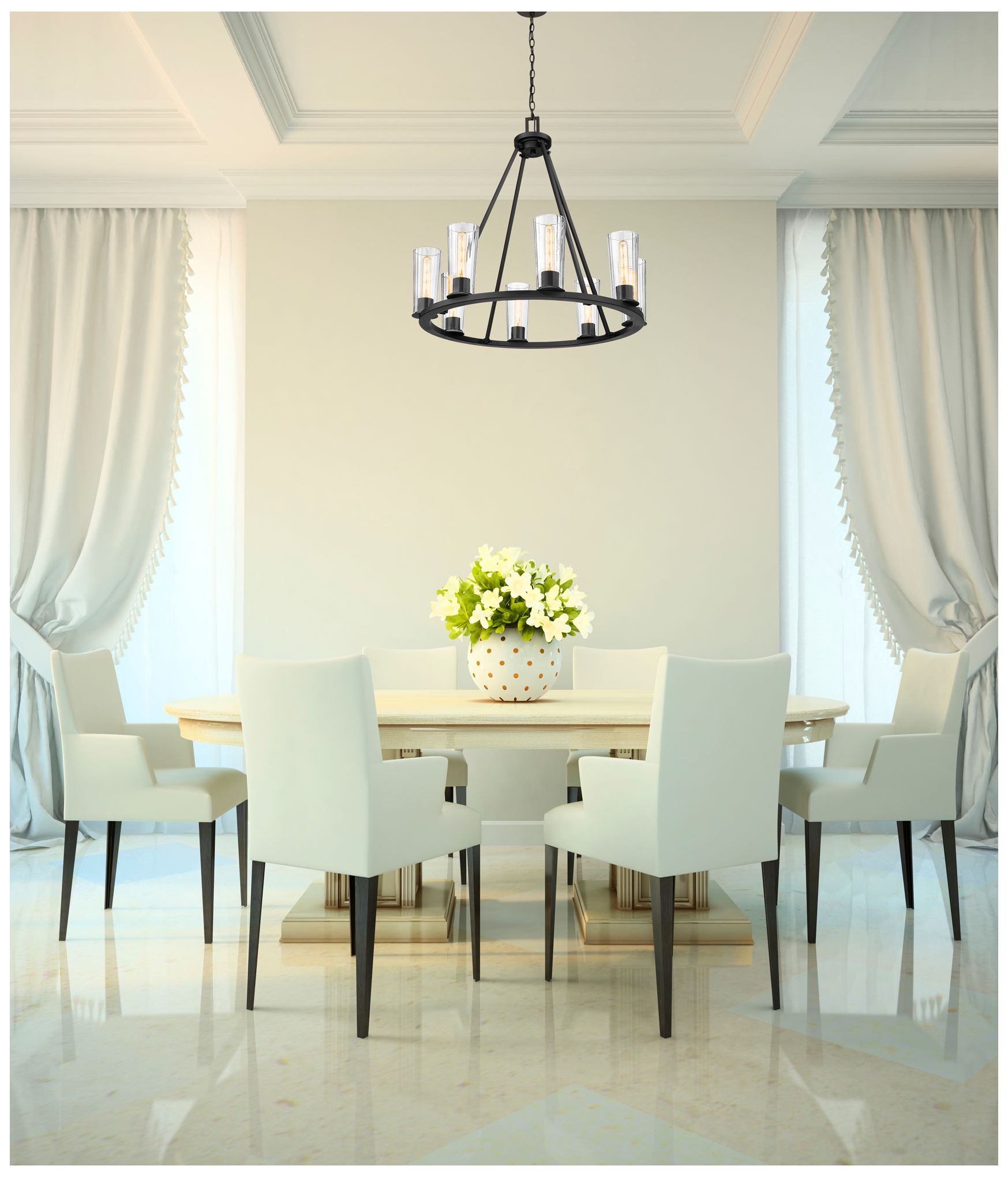 Image 3 Titus by Z-Lite Matte Black 33 inch 8 Light Chandelier more views