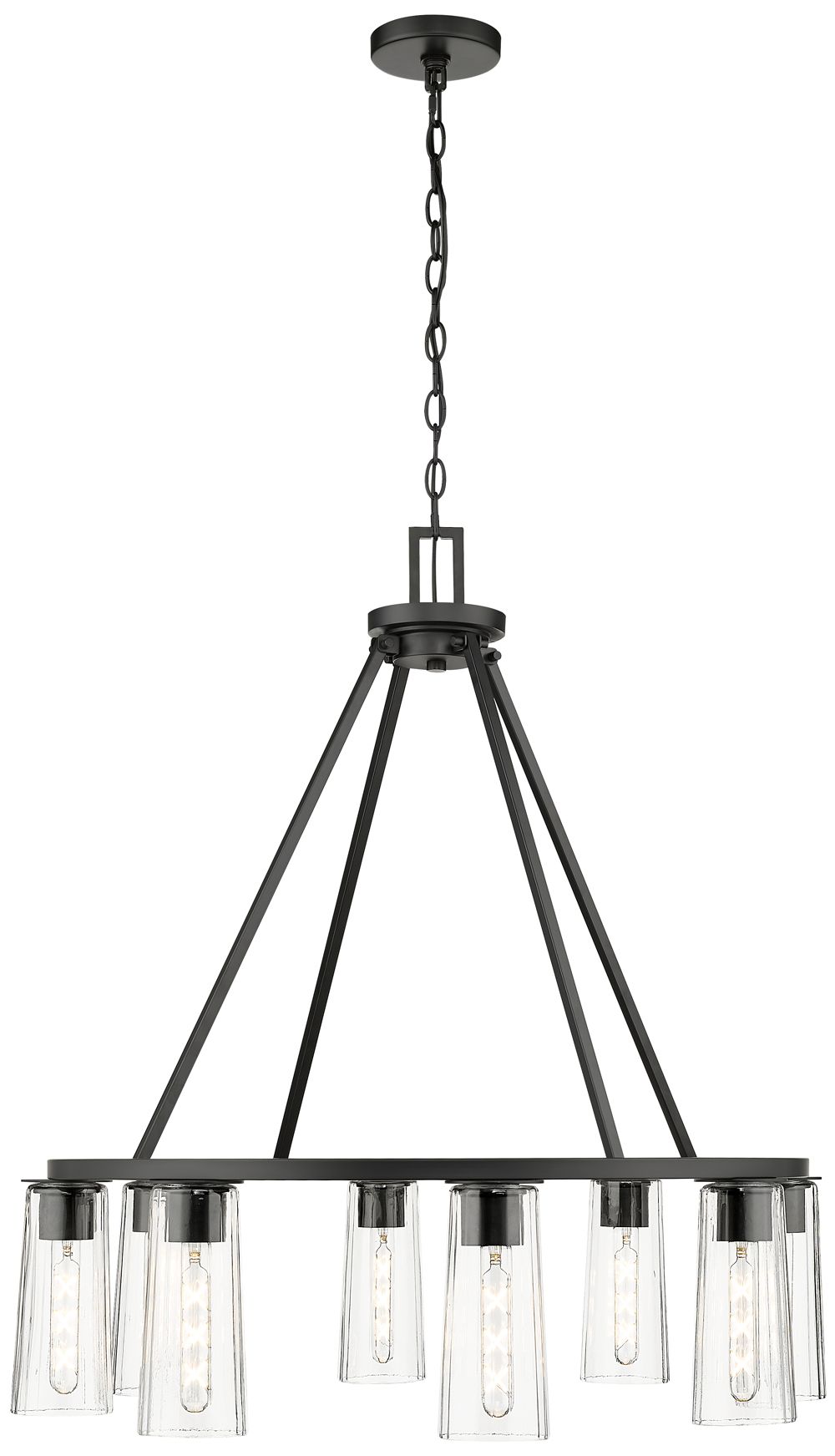 Image 5 Titus by Z-Lite Matte Black 33 inch 8 Light Chandelier more views