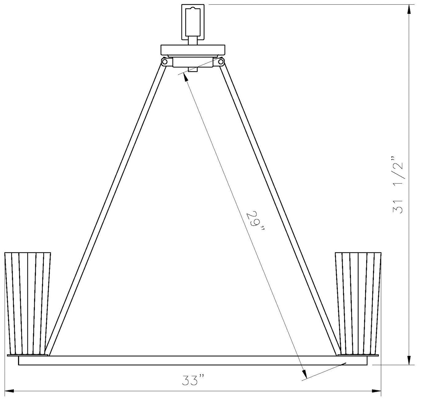 Titus by Z-Lite Matte Black 33 inch 8 Light Chandelier