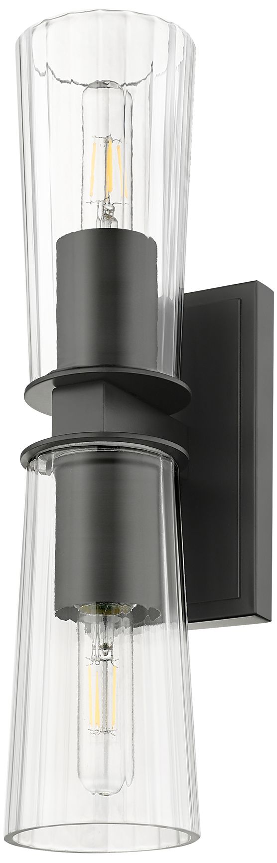 Titus by Z-Lite Matte Black 4.5 inch 2 Light Wall Sconce