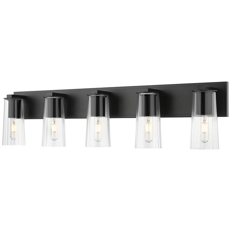 Image 2 Titus by Z-Lite Matte Black 40 inch 5 Light Vanity