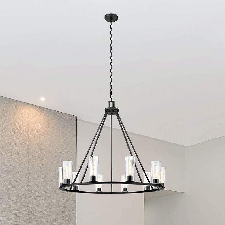 Image 1 Titus by Z-Lite Matte Black 46 inch 10 Light Chandelier