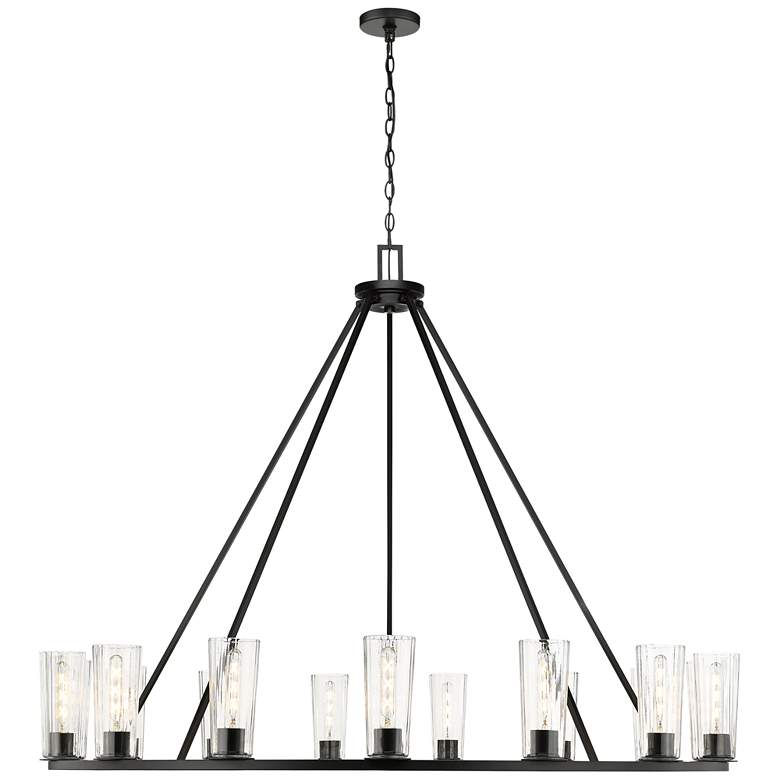 Image 1 Titus by Z-Lite Matte Black 62.5 inch 15 Light Chandelier