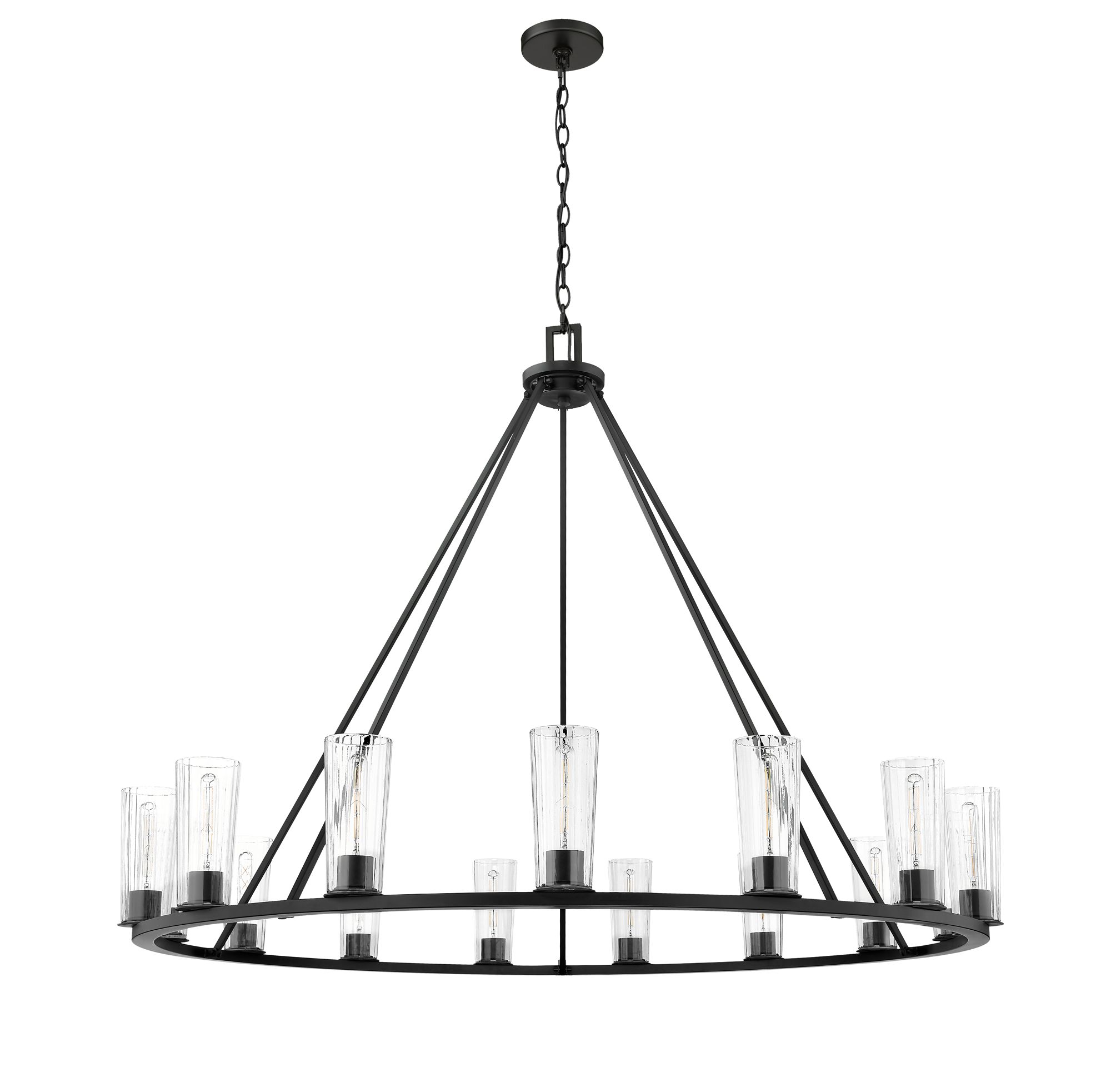 Titus by Z-Lite Matte Black 62.5 inch 15 Light Chandelier
