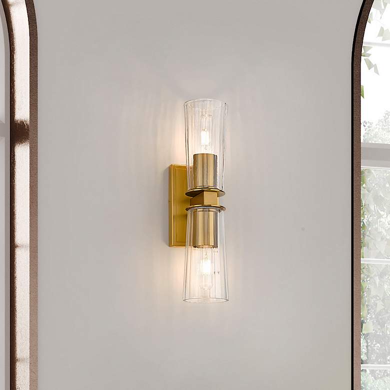 Image 1 Titus by Z-Lite Modern Gold 4.5 inch 2 Light Wall Sconce