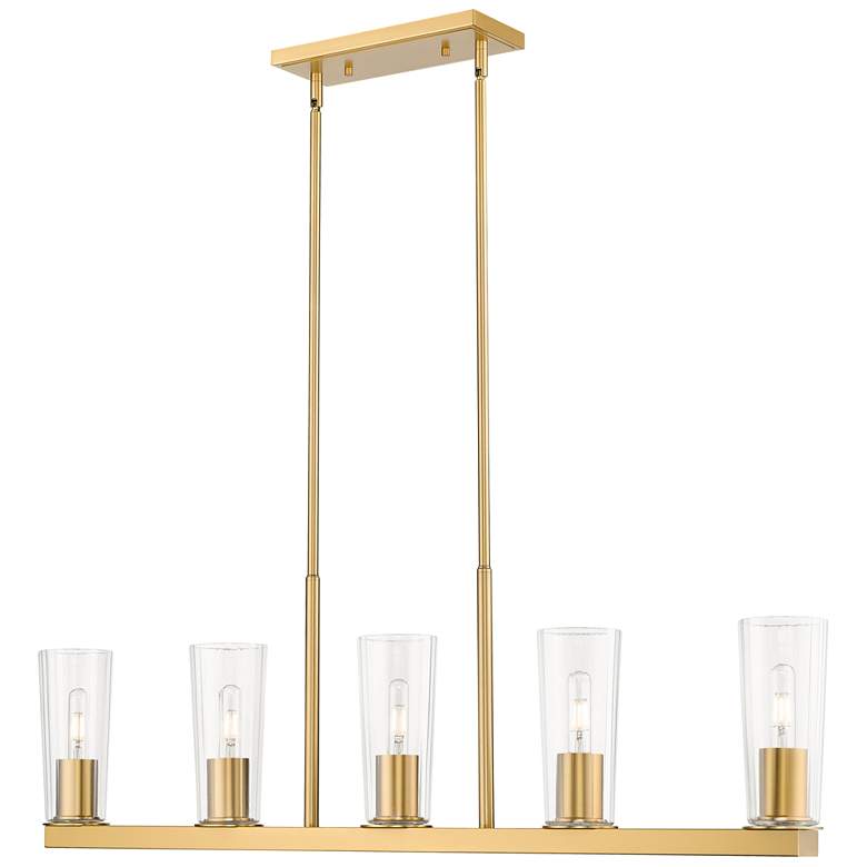 Image 1 Titus by Z-Lite Modern Gold 5 inch 5 Light Linear Chandelier