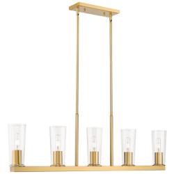 Titus by Z-Lite Modern Gold 5 inch 5 Light Linear Chandelier