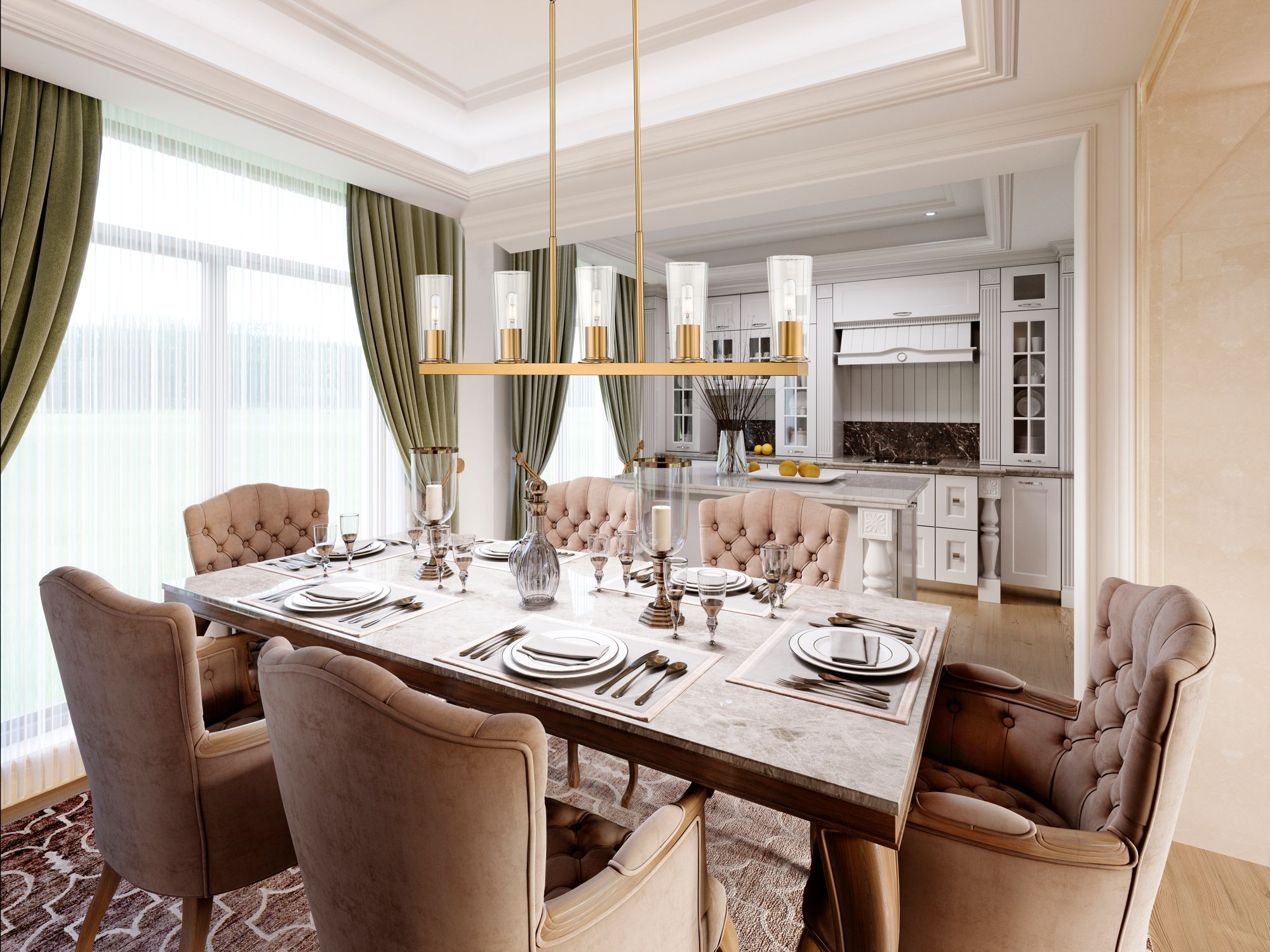 Image 2 Titus by Z-Lite Modern Gold 5 inch 5 Light Linear Chandelier more views