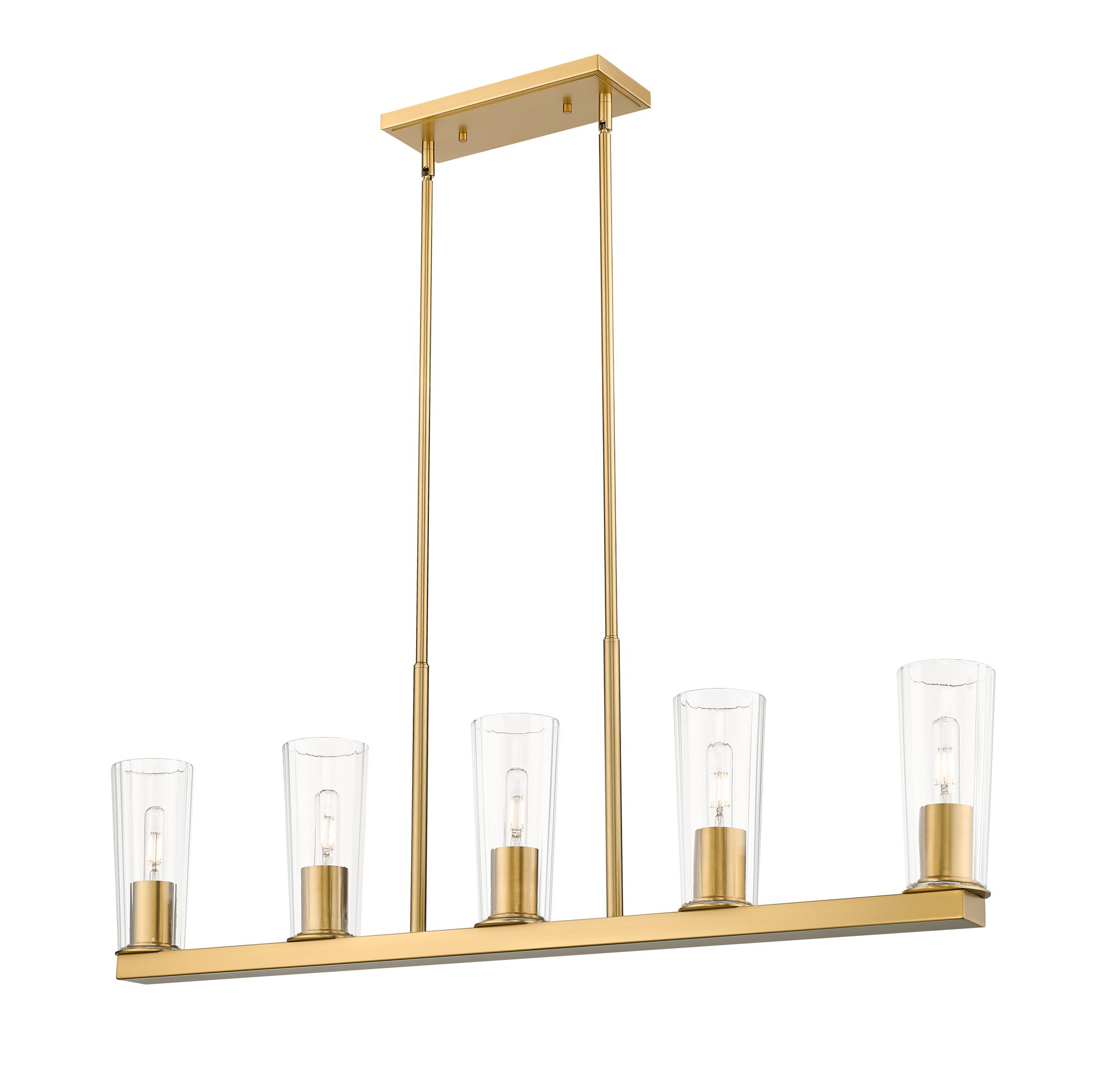 Image 4 Titus by Z-Lite Modern Gold 5 inch 5 Light Linear Chandelier more views