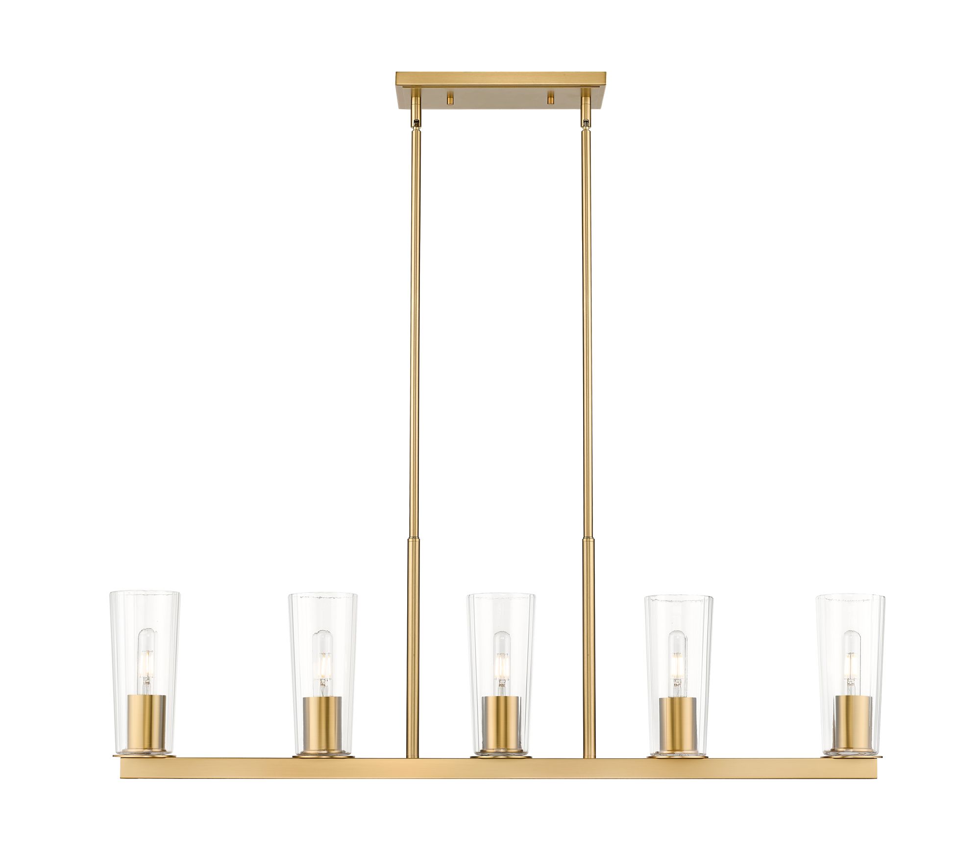 Image 5 Titus by Z-Lite Modern Gold 5 inch 5 Light Linear Chandelier more views