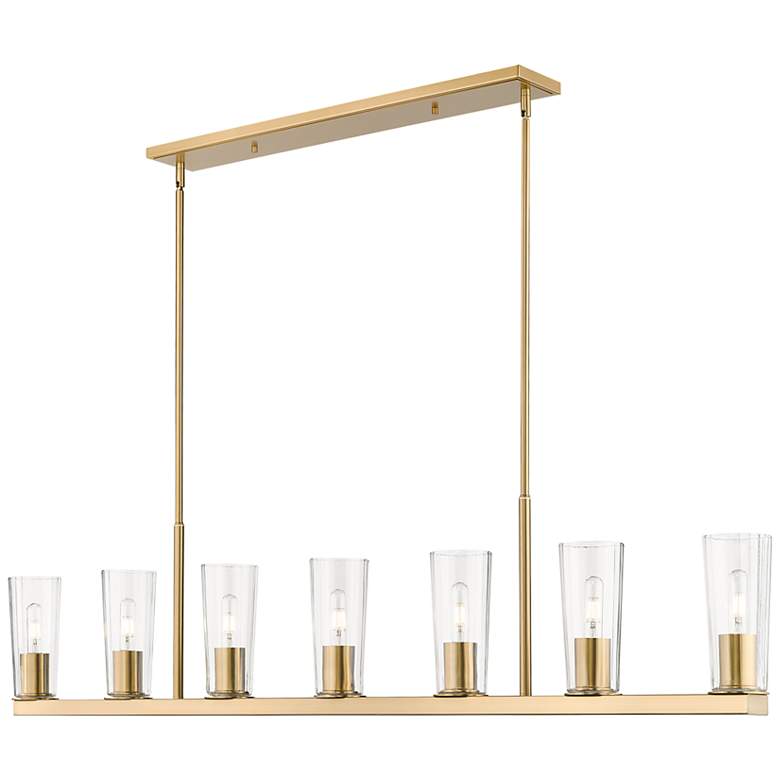 Image 1 Titus by Z-Lite Modern Gold 5 inch 7 Light Linear Chandelier