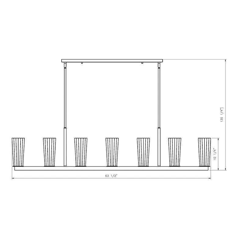 Image 6 Titus by Z-Lite Modern Gold 5 inch 7 Light Linear Chandelier more views