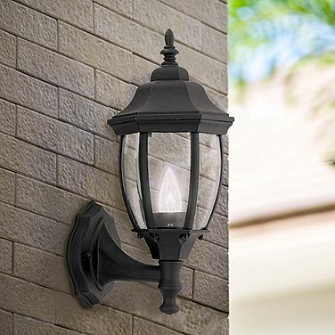 Tiverton 14 3/4" High Clear Glass Black Traditional Outdoor Wall Light