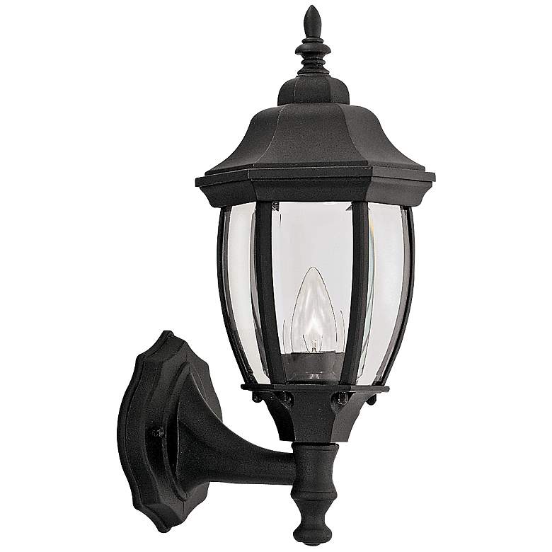 Image 1 Tiverton 14 3/4" High Clear Glass Black Traditional Outdoor Wall Light