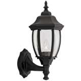 Tiverton 14 3/4&quot; High Clear Glass Black Traditional Outdoor Wall Light