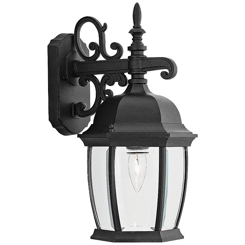 Image 1 Tiverton 16" High Clear Glass Black Outdoor Wall Light
