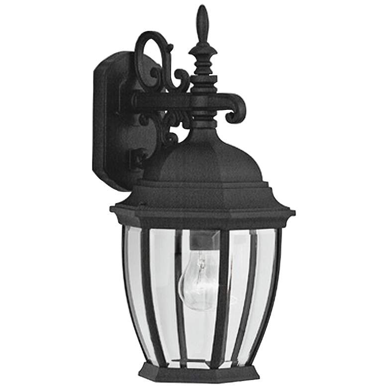 Image 1 Tiverton 18 1/4" High Clear Glass Black Traditional Outdoor Wall Light