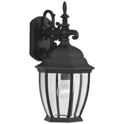 Tiverton 18 1/4&quot; High Clear Glass Black Traditional Outdoor Wall Light