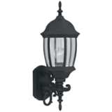 Tiverton 21 1/2&quot; High Clear Glass Black Traditional Outdoor Wall Light