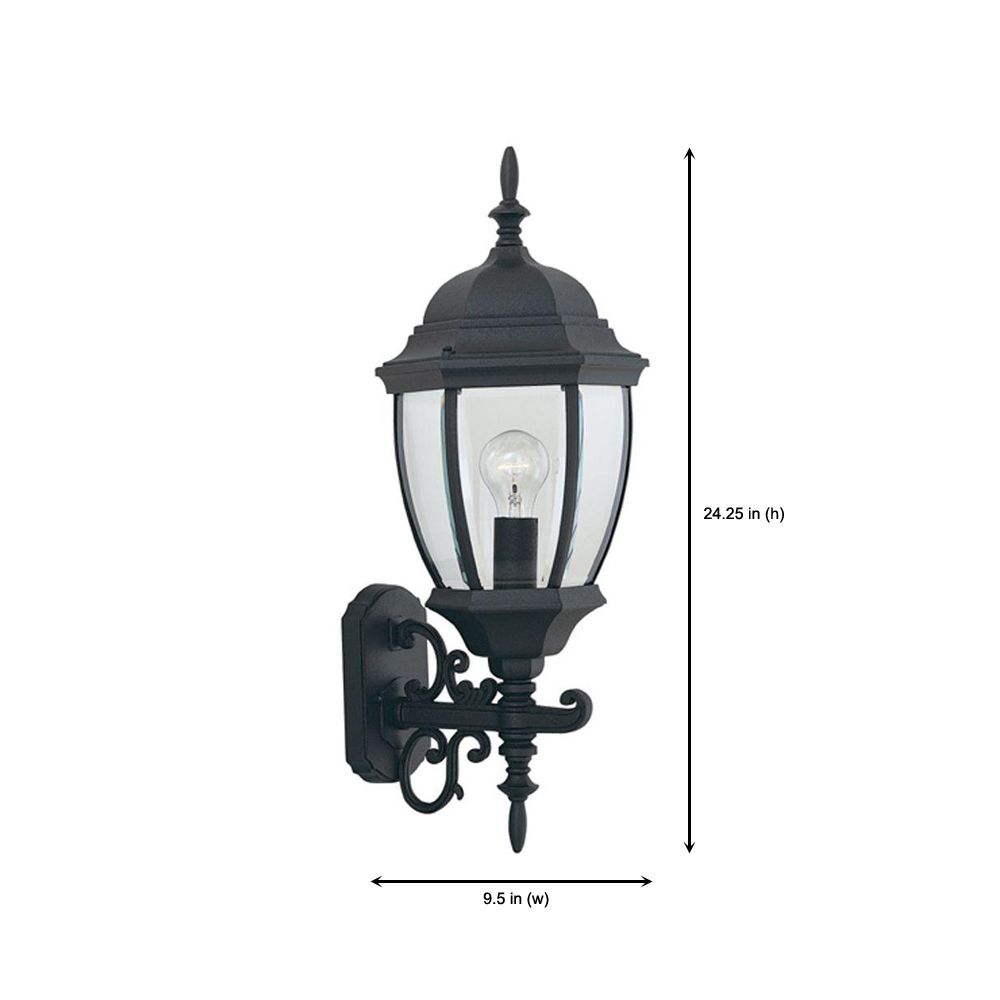 Image 3 Tiverton 24 1/4" High Clear Glass Black Traditional Outdoor Wall Light more views