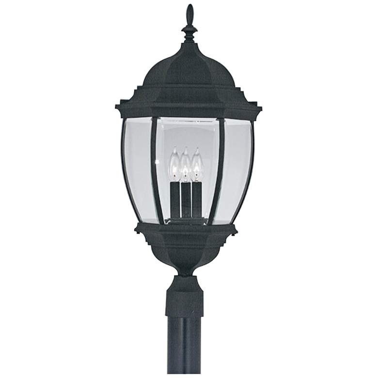 Image 1 Tiverton 27 1/2" High 3-Light Black Traditional Outdoor Post Light