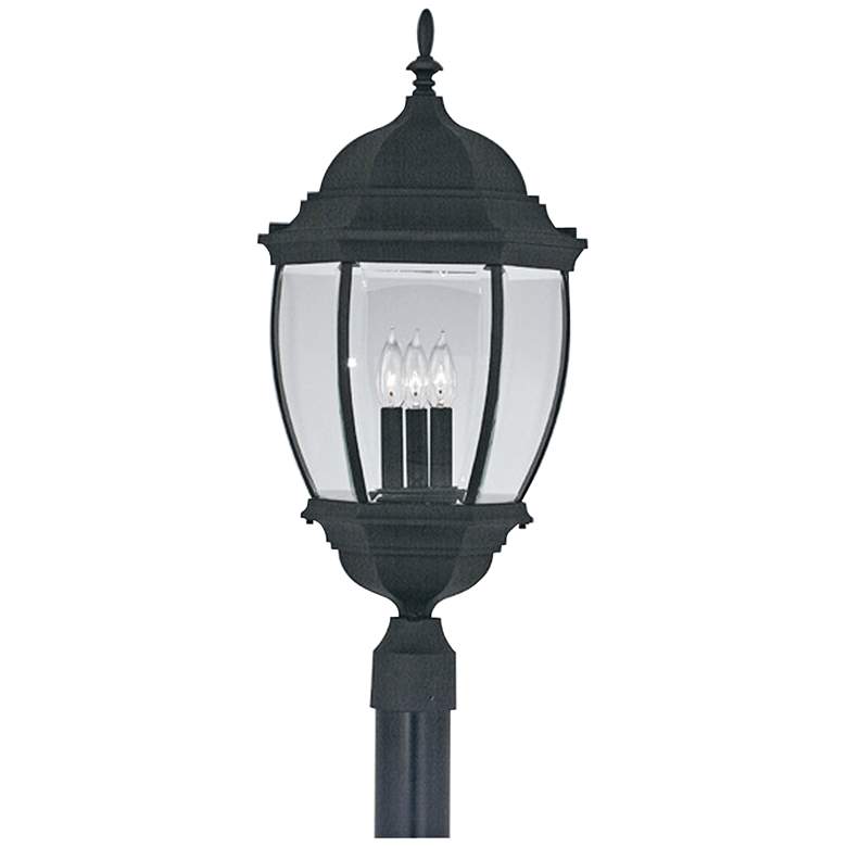 Image 1 Tiverton 27 1/2 inch High 3-Light Black Traditional Outdoor Post Light