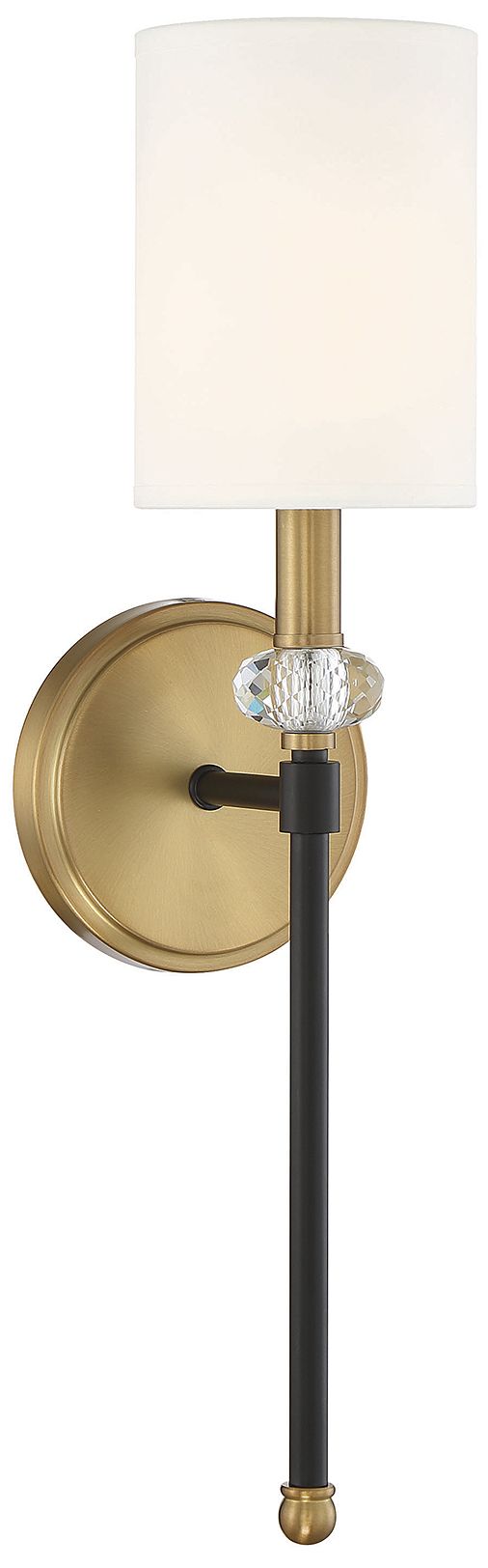 Tivoli 1-Light Wall Sconce in Matte Black with Warm Brass Accents
