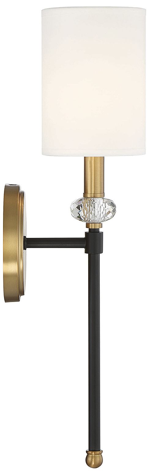 Image 4 Tivoli 1-Light Wall Sconce in Matte Black with Warm Brass Accents more views