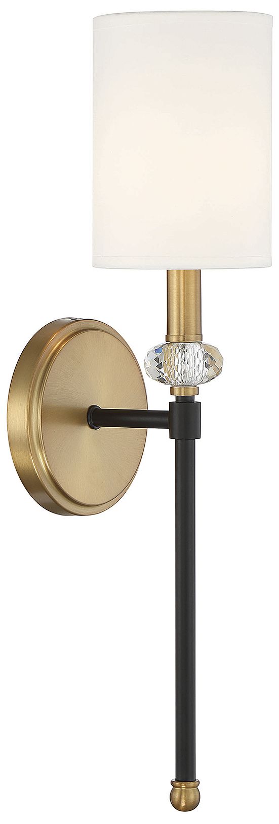 Image 5 Tivoli 1-Light Wall Sconce in Matte Black with Warm Brass Accents more views
