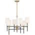 Tivoli 28"W Matte Black and Warm Brass 6-Light Chandelier