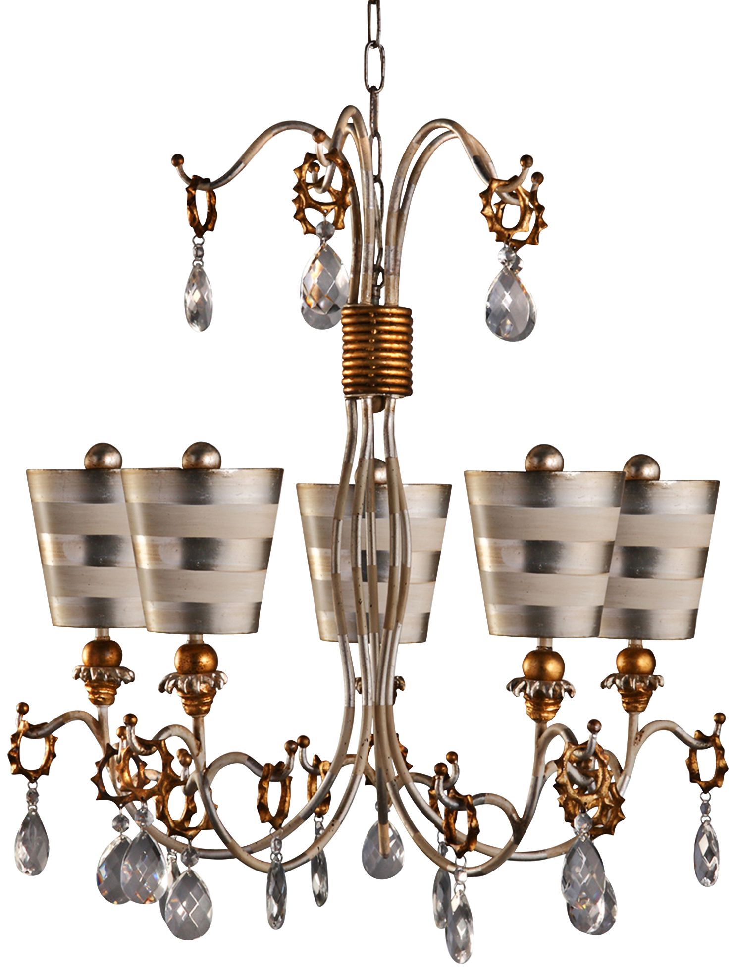 cream 5 arm chandelier