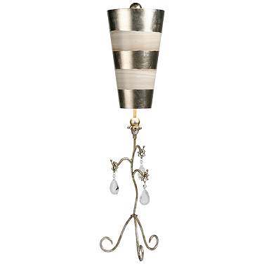 Tivoli 38" High Distressed Silver Leaf Cream Buffet Table Lamp