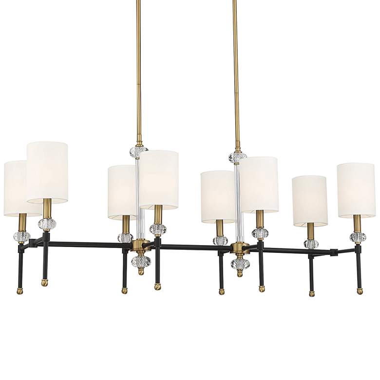 Image 1 Tivoli 42" Wide Matte Black Brass 8-Light Linear Chandelier